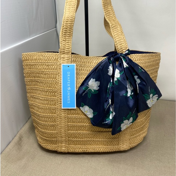 DRAPER JAMES NATURAL STRAW BAG - Picture 1 of 10